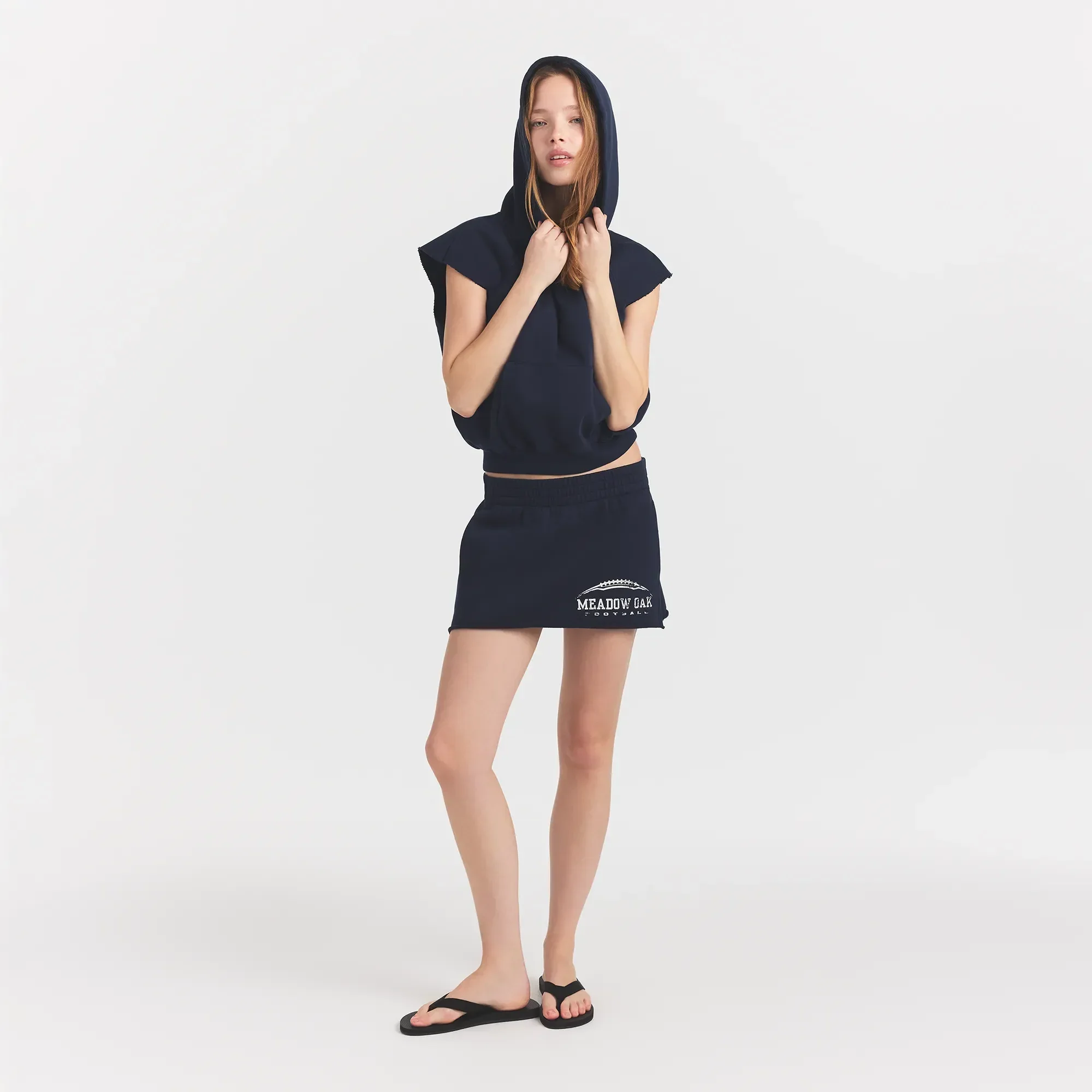 BOYFRIEND FLEECE MUSCLE PULLOVER | NAVY - Image 2