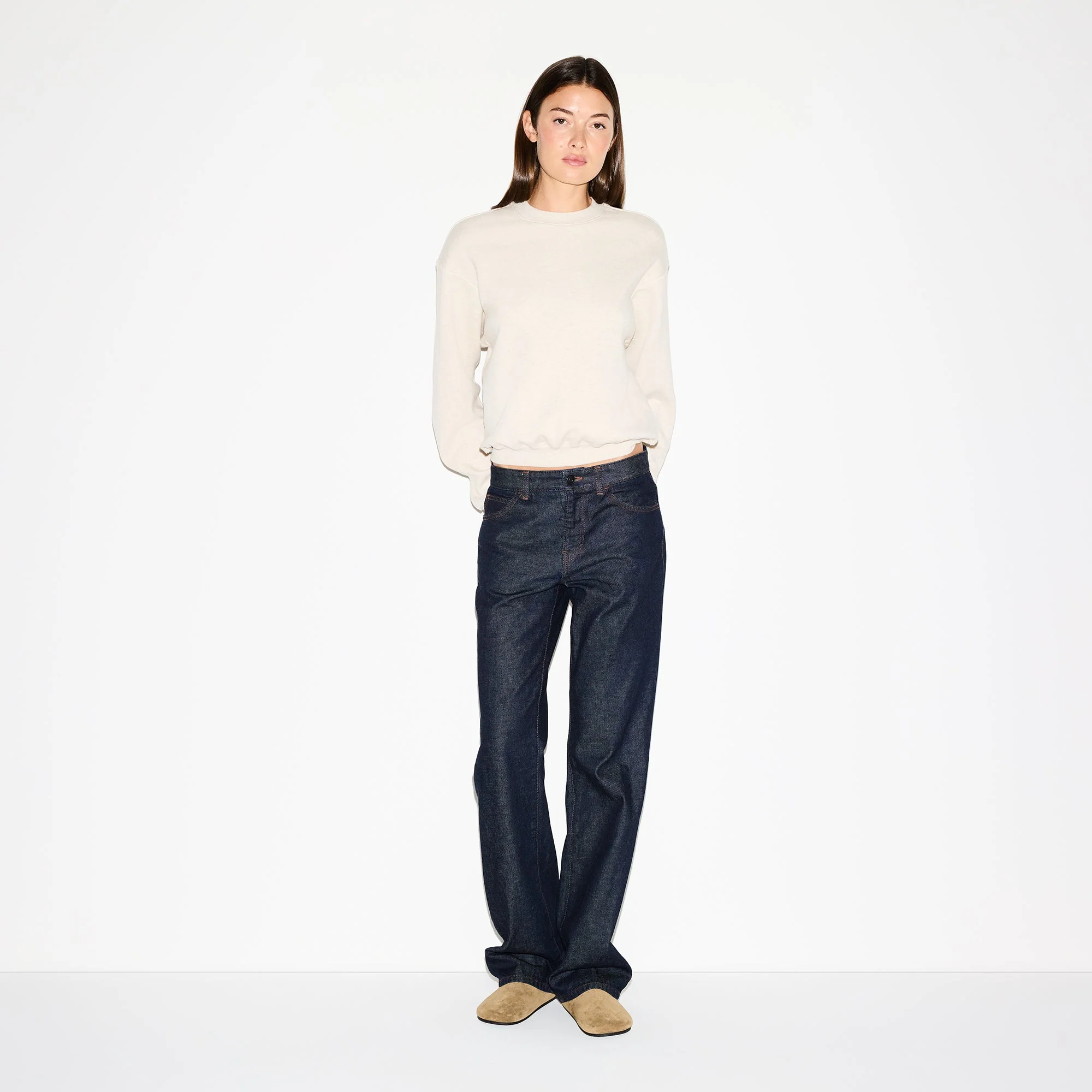 COTTON FLEECE CLASSIC CREWNECK | OATMEAL HEATHER - Image 2