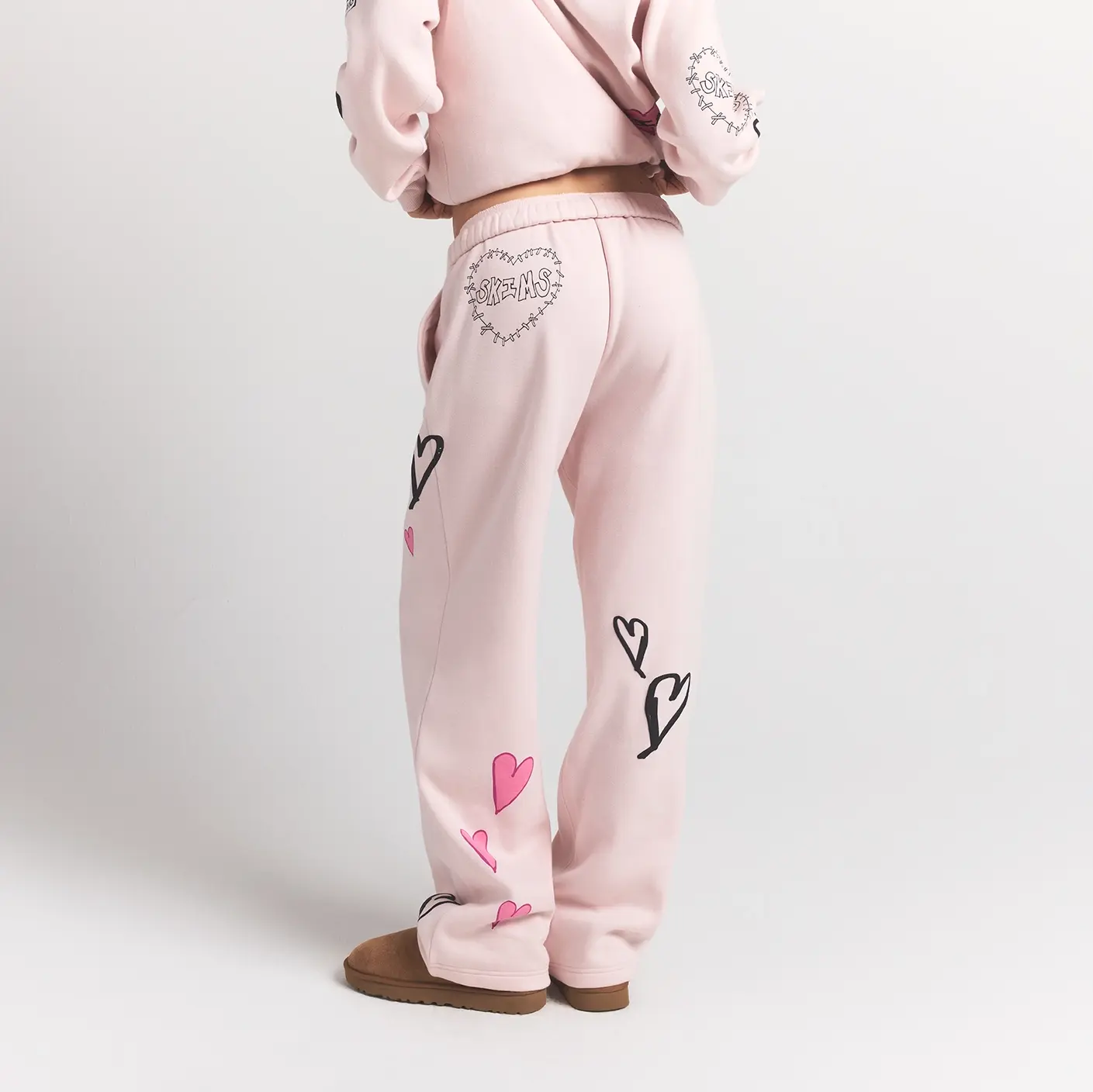 COTTON FLEECE CLASSIC STRAIGHT LEG PANT | BARELY PINK ANGEL SKETCH - Image 4