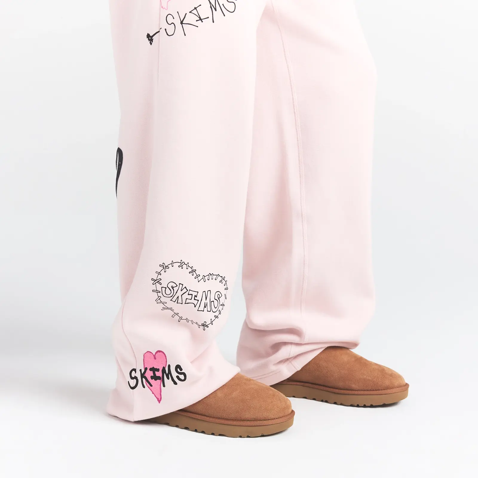 COTTON FLEECE CLASSIC STRAIGHT LEG PANT | BARELY PINK ANGEL SKETCH - Image 5