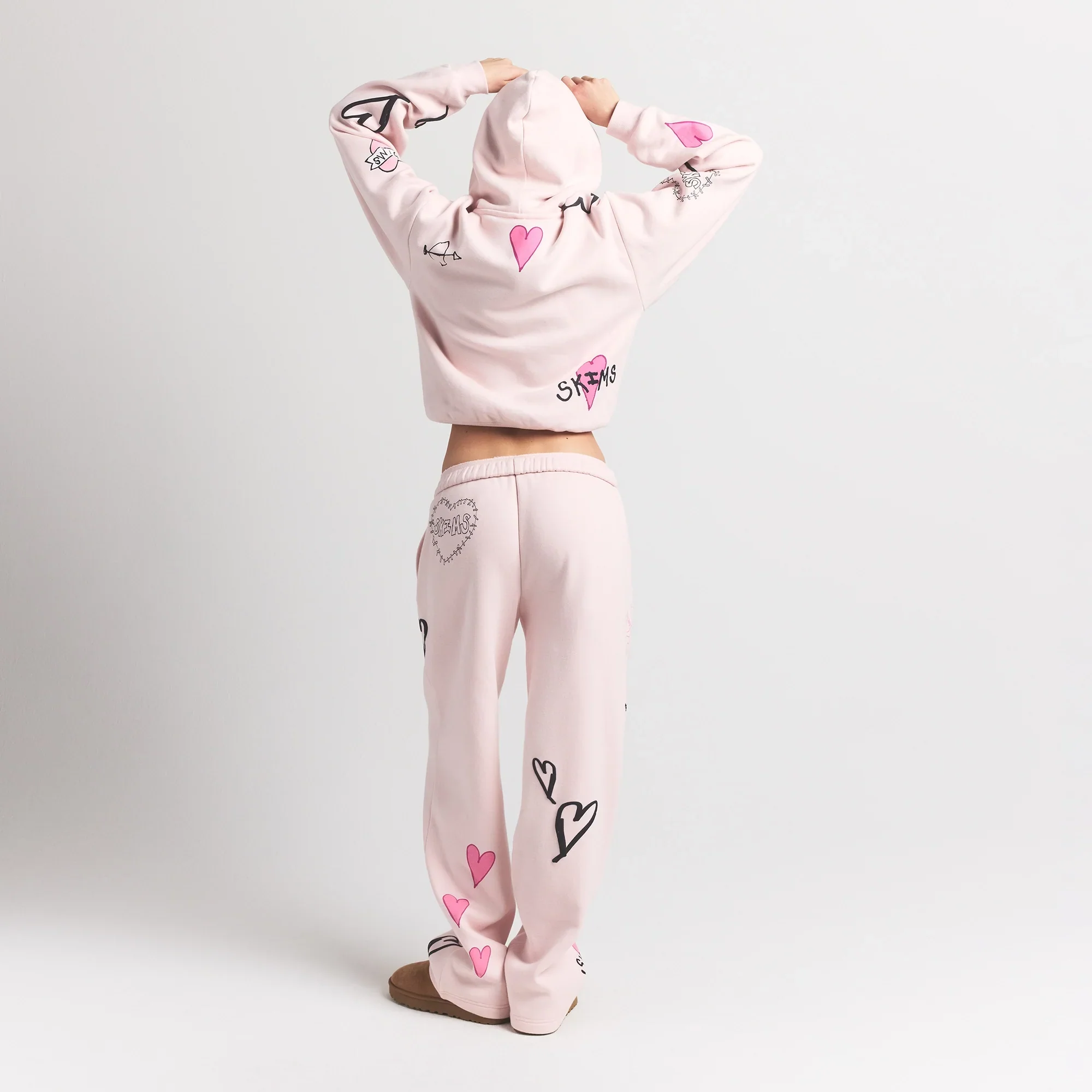 COTTON FLEECE CLASSIC STRAIGHT LEG PANT | BARELY PINK ANGEL SKETCH - Image 6