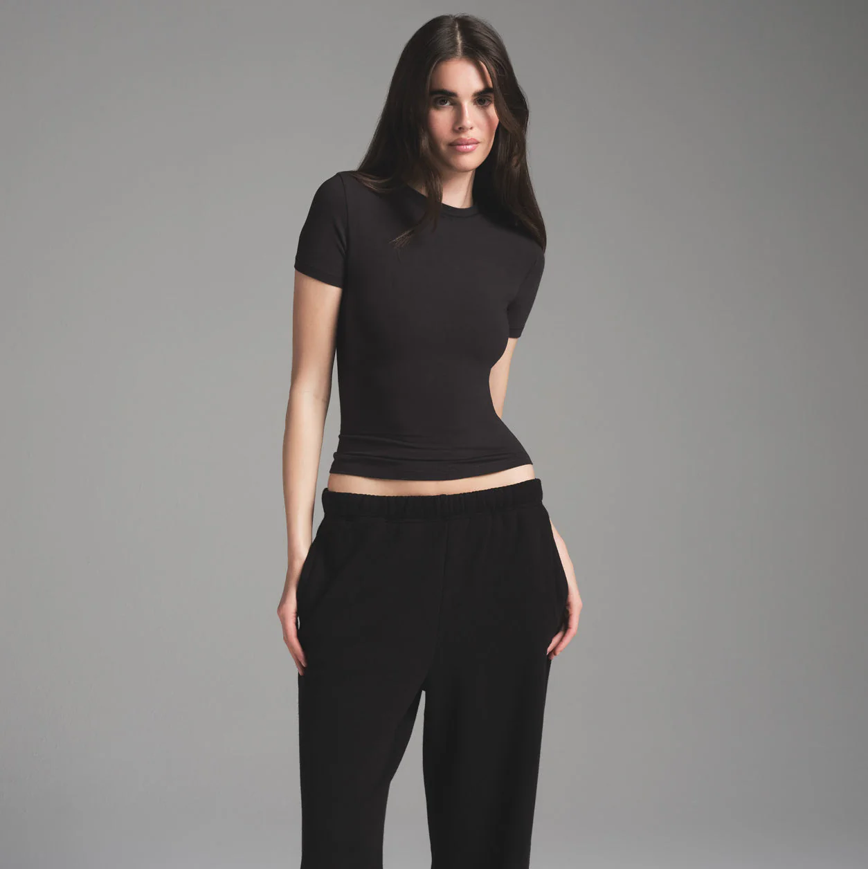 COTTON FLEECE CLASSIC STRAIGHT LEG PANT | ONYX - Image 3