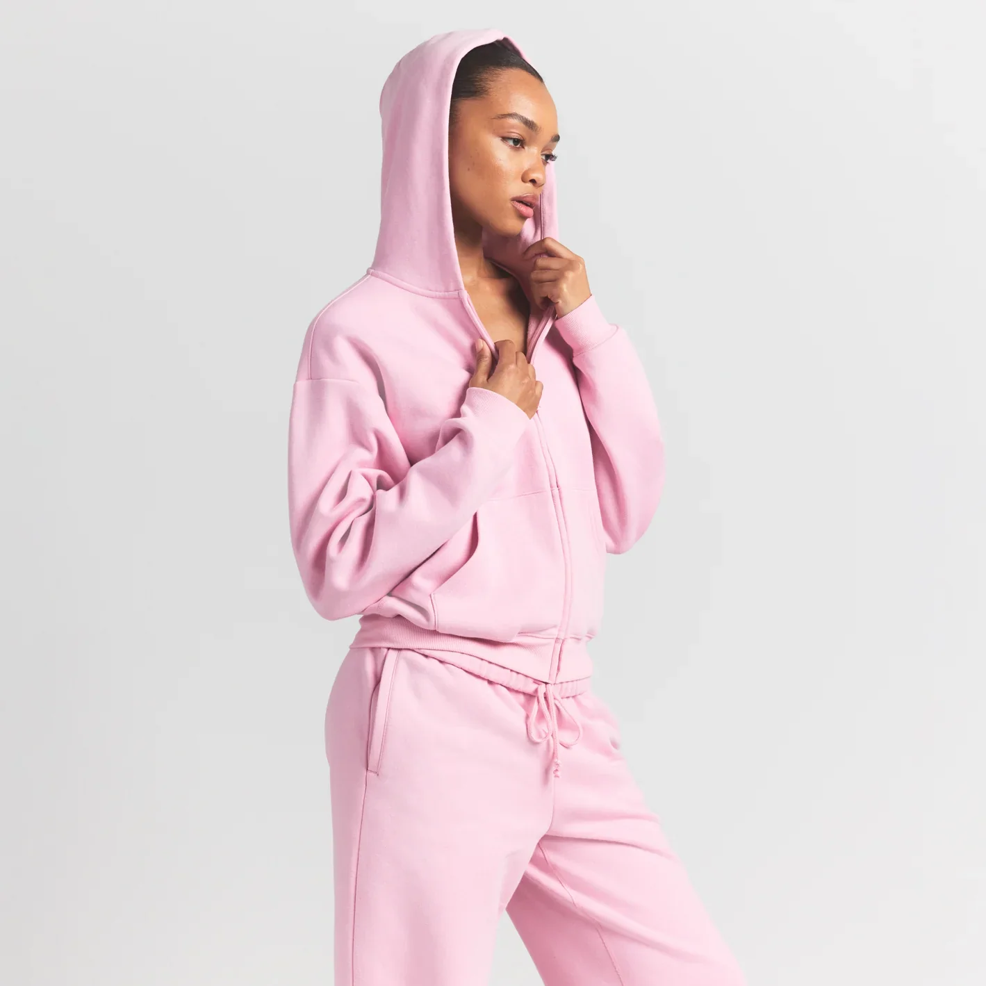 COTTON FLEECE CLASSIC ZIP UP HOODIE | HALITE - Image 4