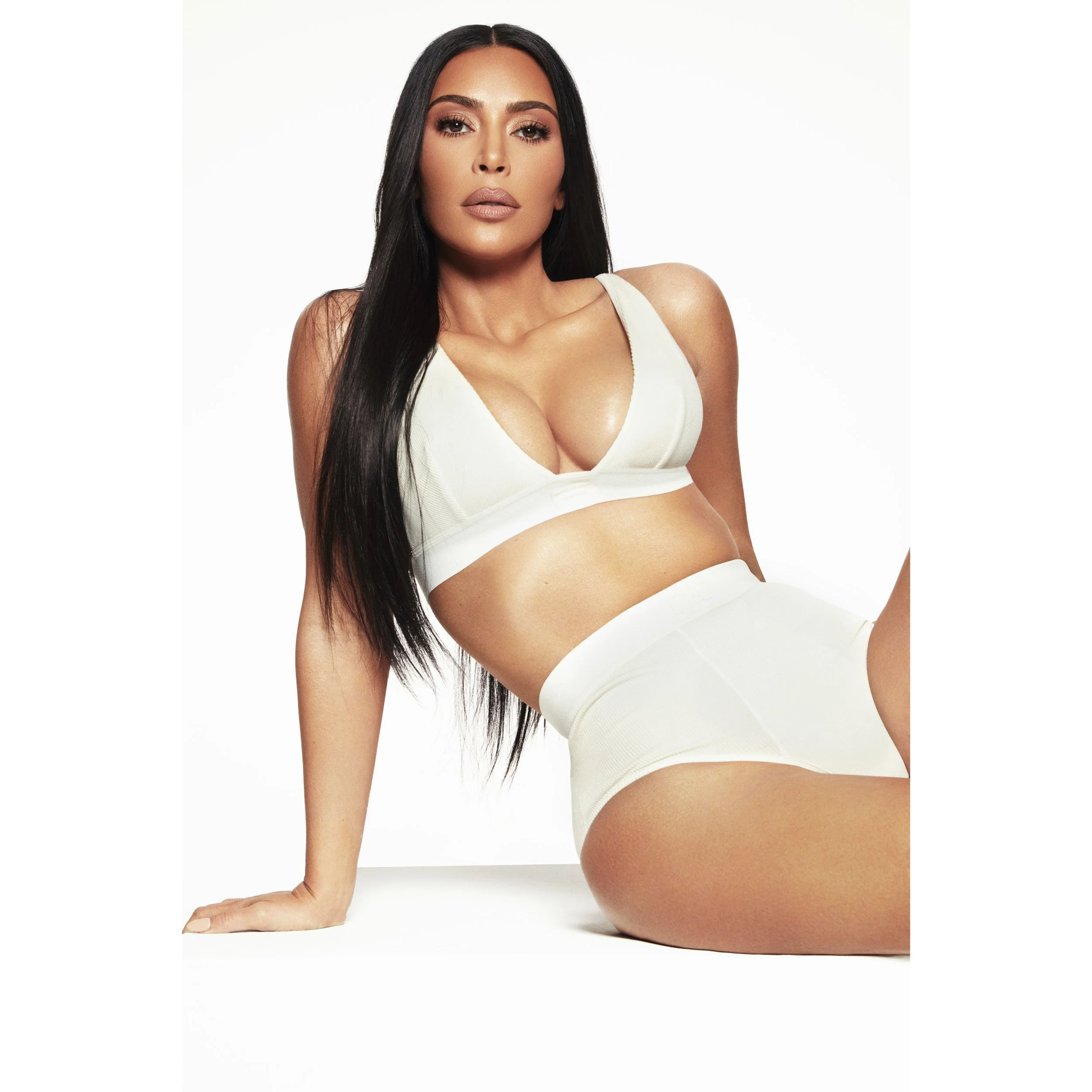COTTON RIB PLUNGE BRALETTE | LIGHT HEATHER GREY - Image 6