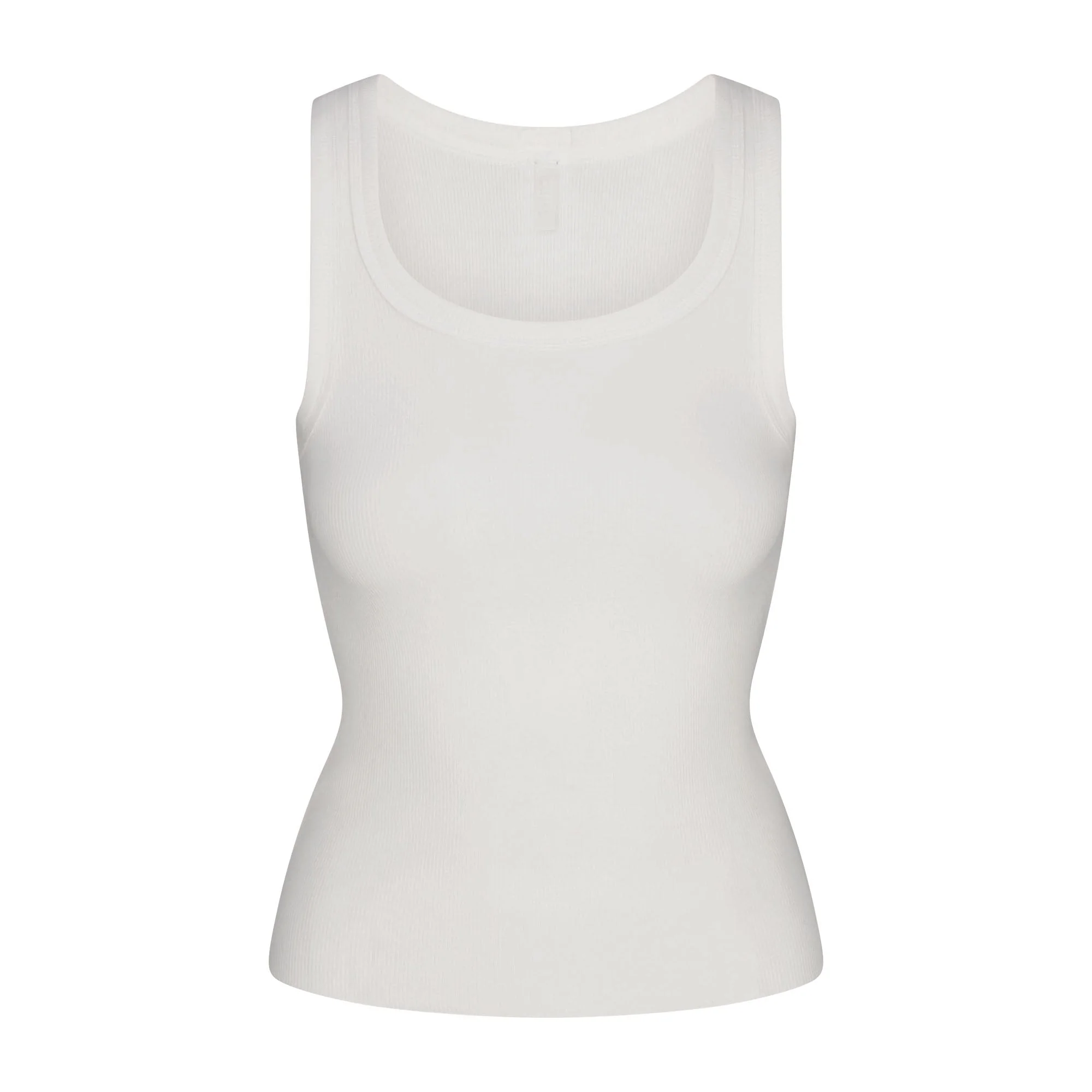 COTTON RIB SCOOP NECK TANK | MARBLE