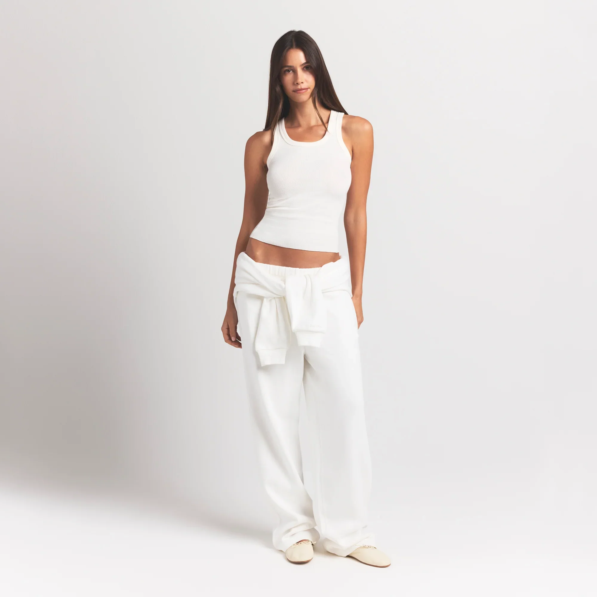 COTTON RIB SCOOP NECK TANK | MARBLE - Image 2