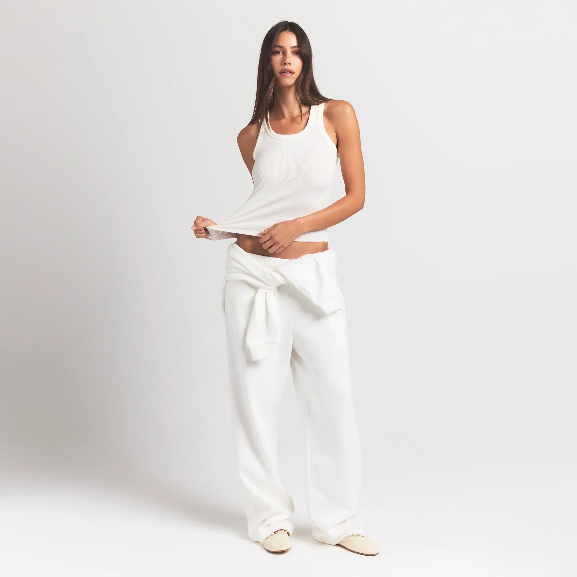 COTTON RIB SCOOP NECK TANK | MARBLE - Image 5
