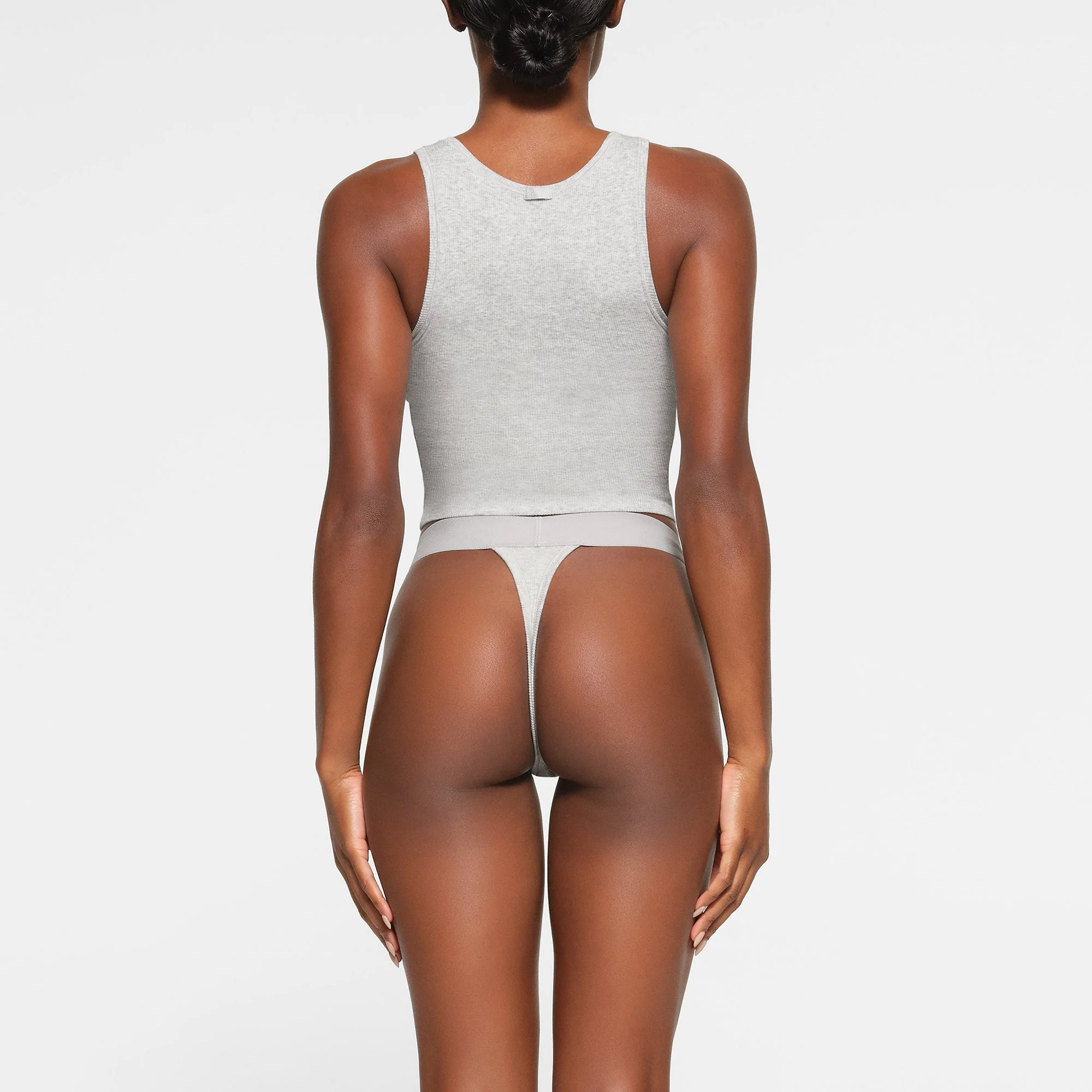 COTTON RIB TANK | LIGHT HEATHER GREY - Image 4