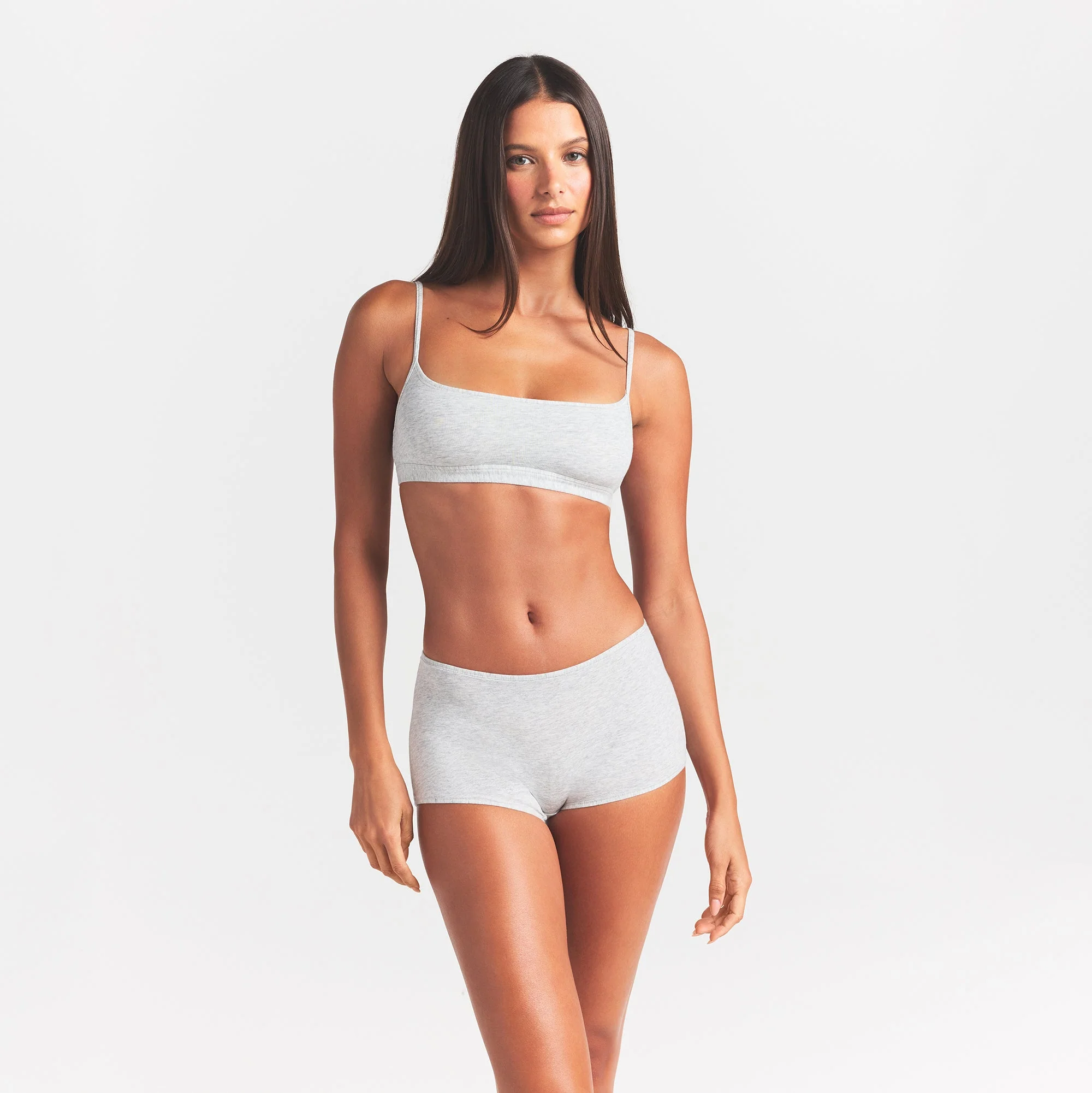 EVERYDAY COTTON SCOOP BRALETTE | LIGHT HEATHER GREY - Image 3