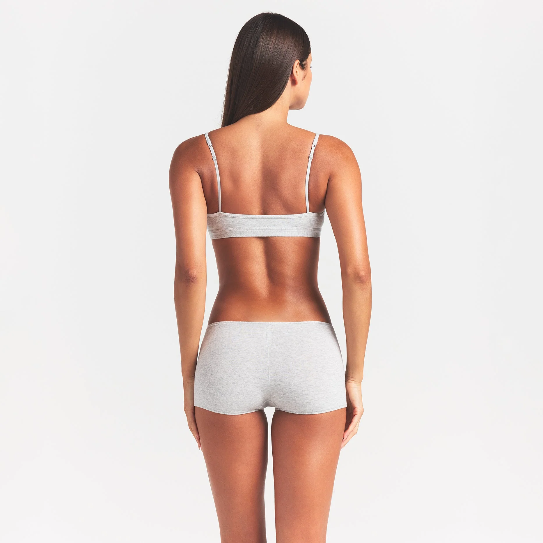EVERYDAY COTTON SCOOP BRALETTE | LIGHT HEATHER GREY - Image 4