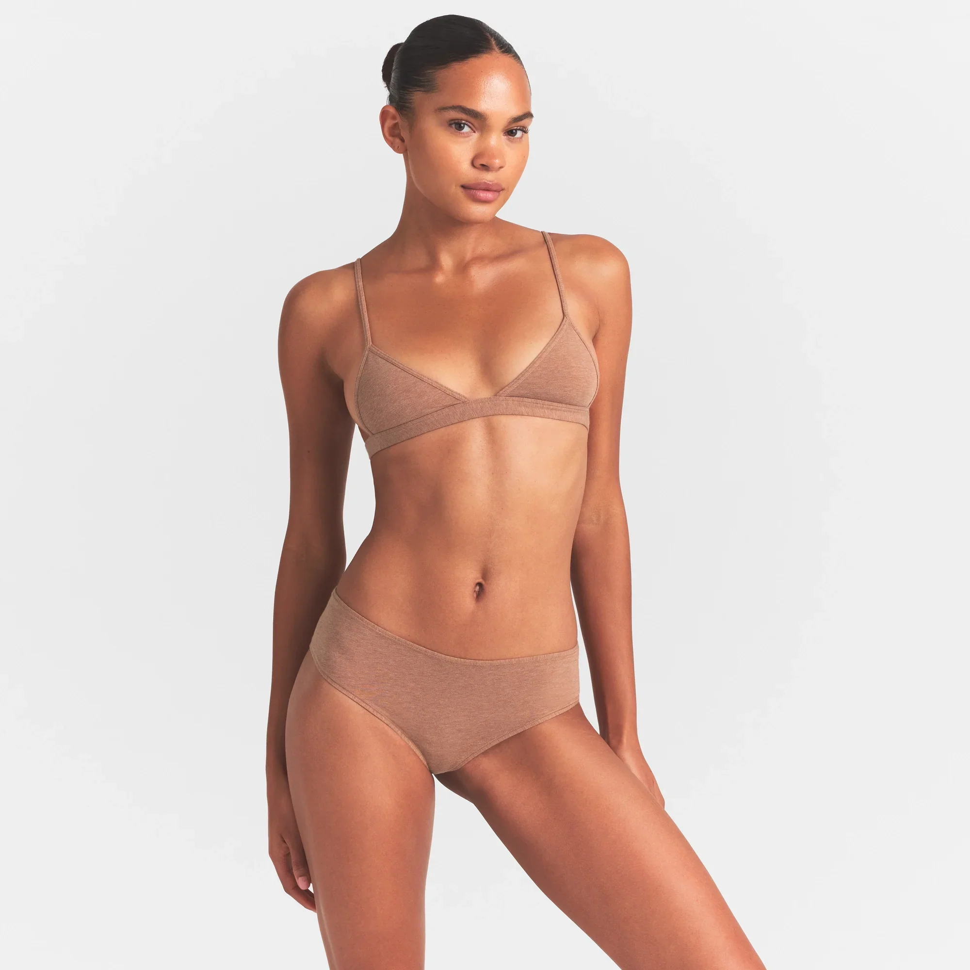 EVERYDAY COTTON TRIANGLE BRALETTE | SIENNA HEATHER - Image 3
