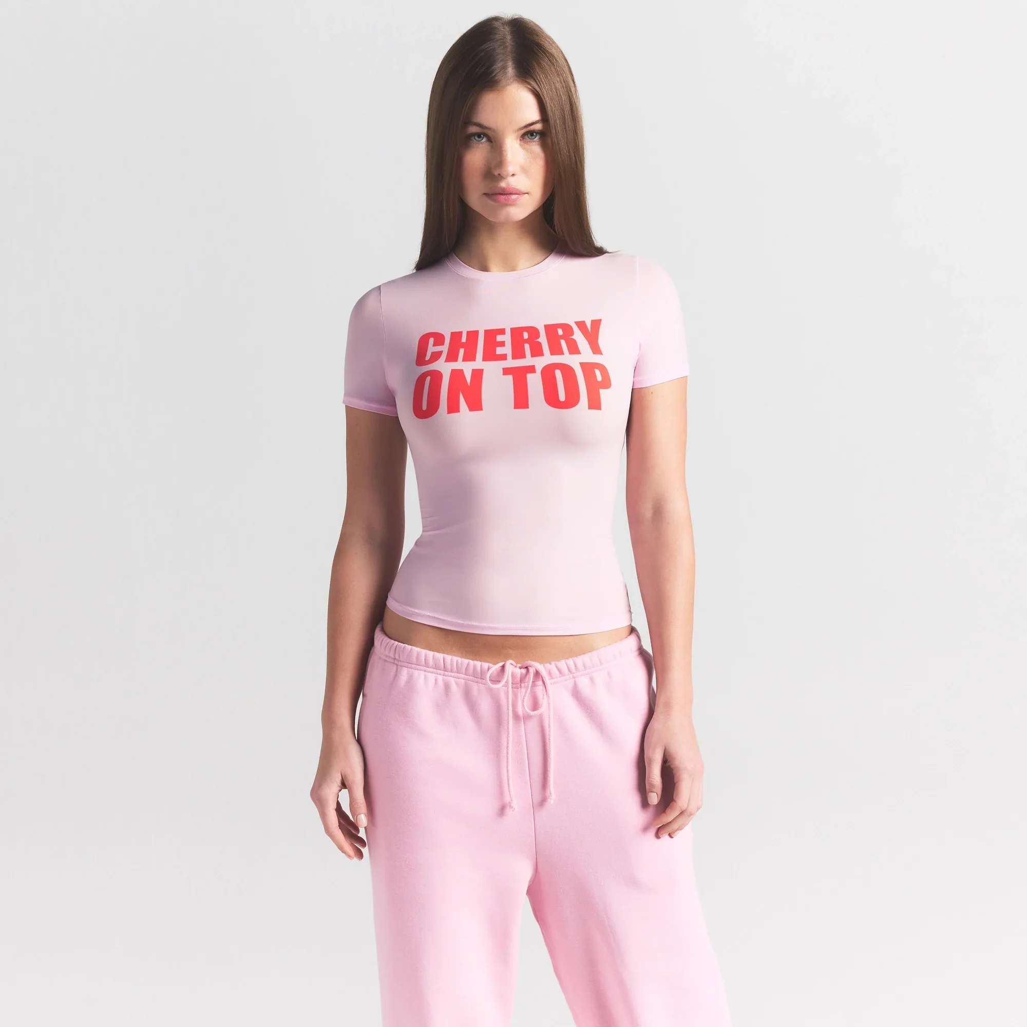 FITS EVERYBODY T-SHIRT | BABY PINK CHERRY ON TOP - Image 3