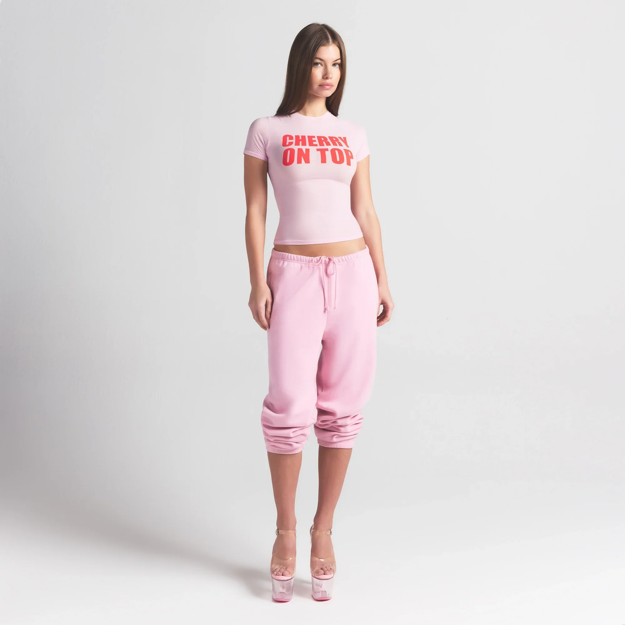 FITS EVERYBODY T-SHIRT | BABY PINK CHERRY ON TOP - Image 4
