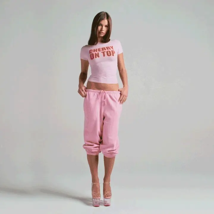 FITS EVERYBODY T-SHIRT | BABY PINK CHERRY ON TOP - Image 5