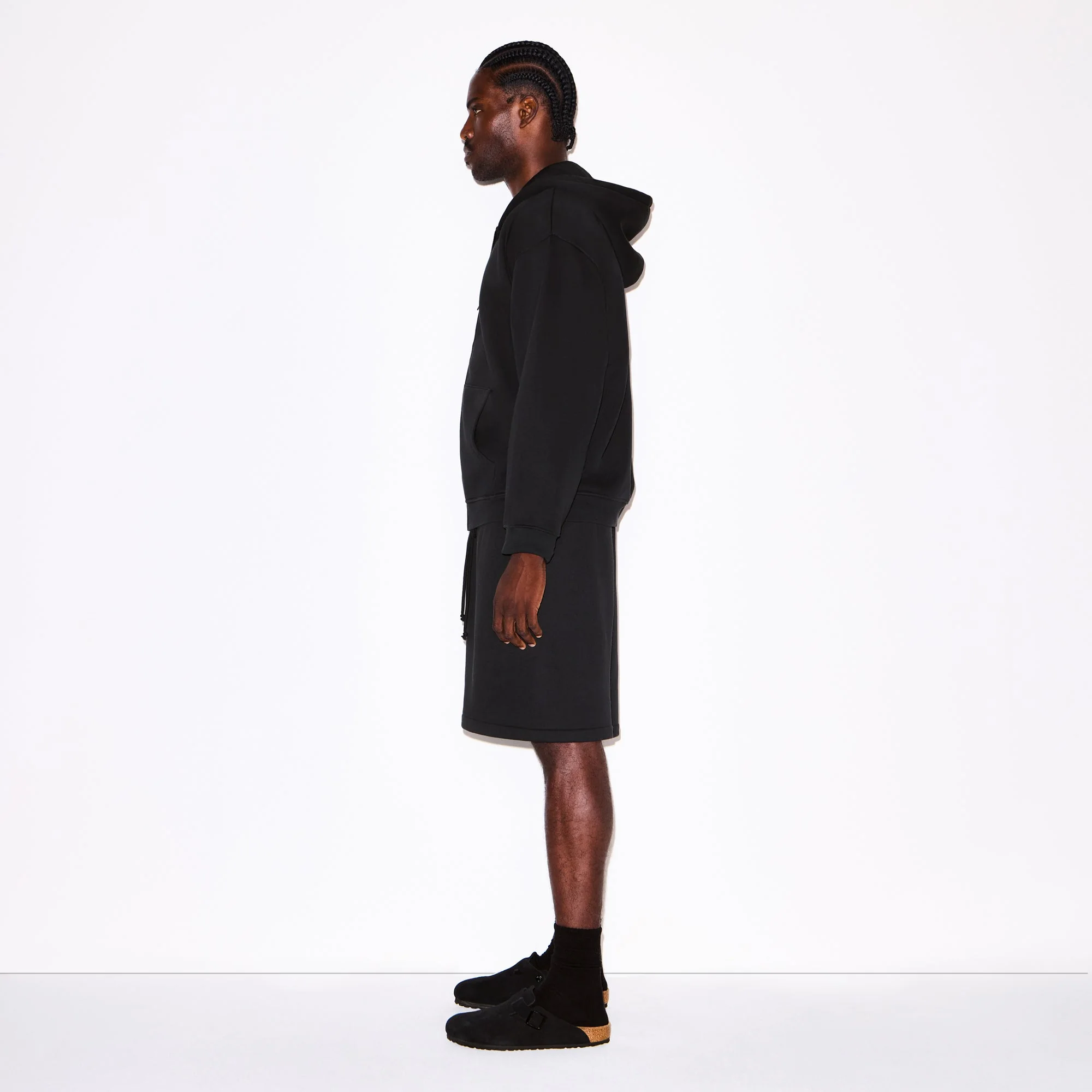 FLEECE LOUNGE MENS RELAXED ZIP UP HOODIE | WASHED ONYX - Image 4