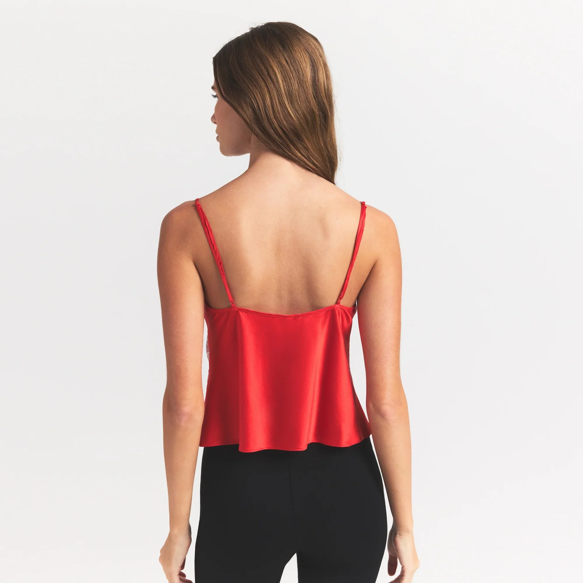 SILK LACE CAMI | RUBY CONTRAST - Image 4