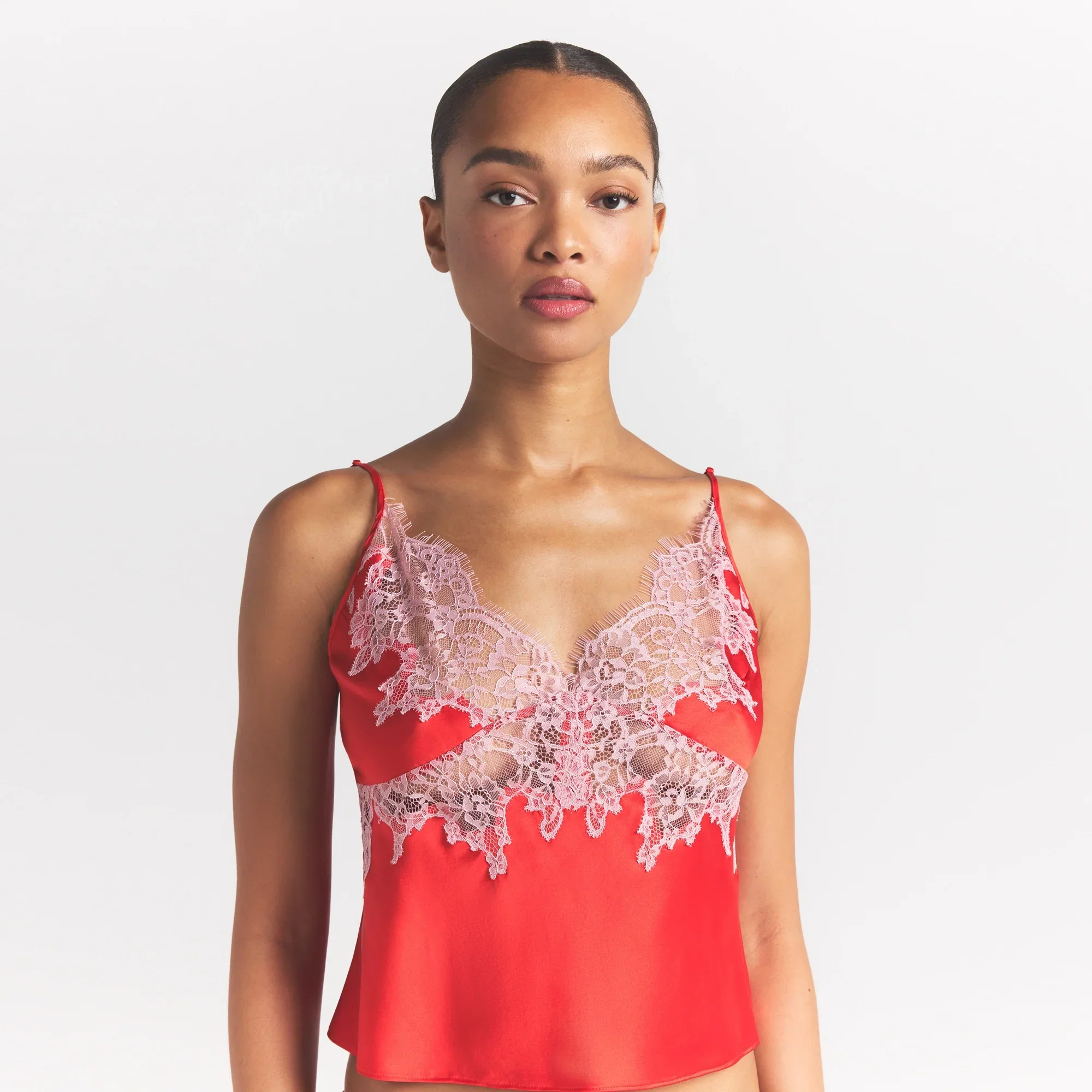 SILK LACE CAMI | RUBY CONTRAST - Image 6