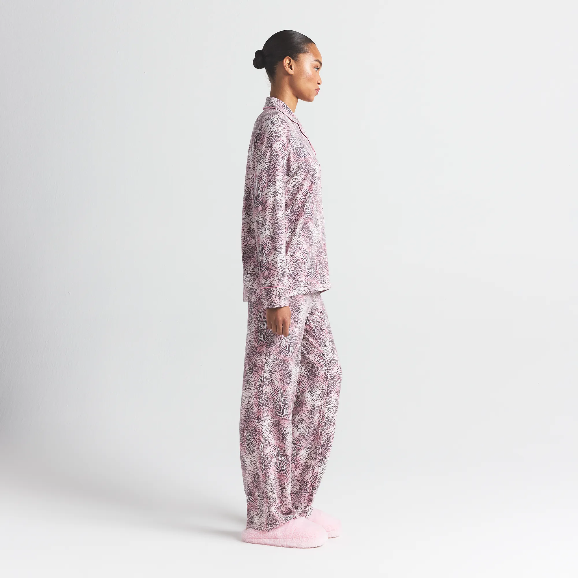 SKIMS SLEEP LONG SLEEVE BUTTON UP SET | BLOOM MINI MULTI ANIMAL - Image 5