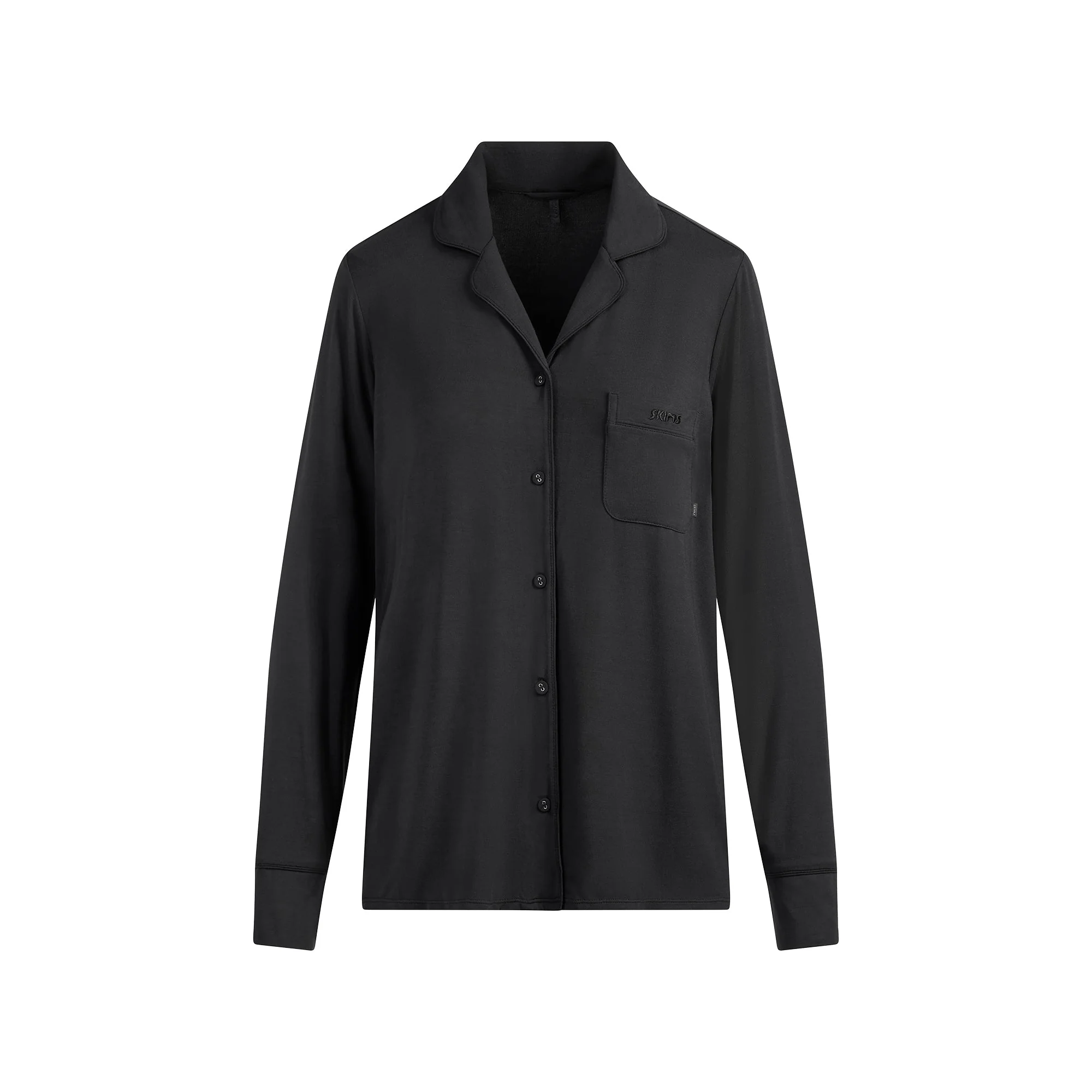 SKIMS SLEEP LONG SLEEVE BUTTON UP SET | ONYX - Image 5
