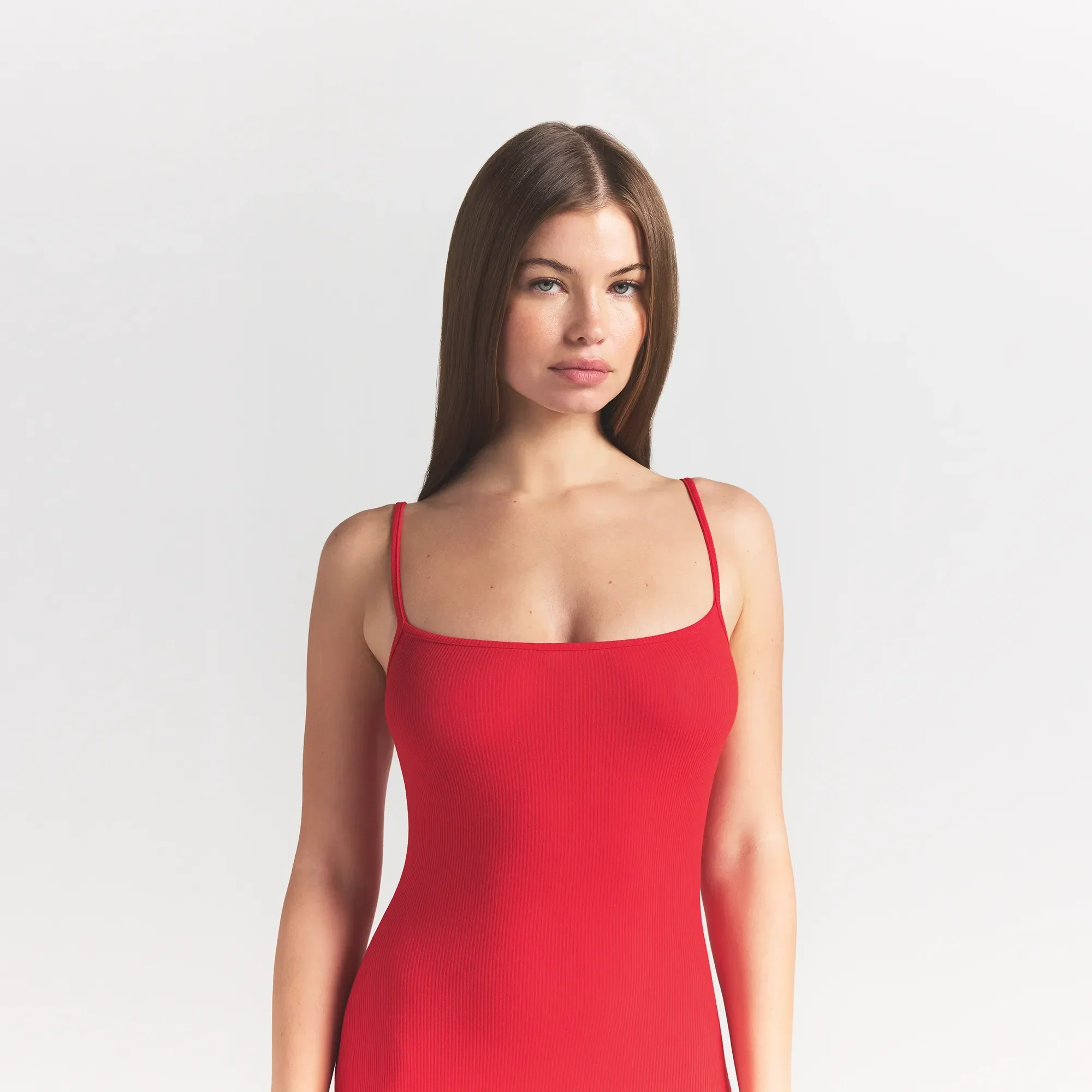 SOFT LOUNGE LONG SLIP DRESS | CHERRY - Image 3