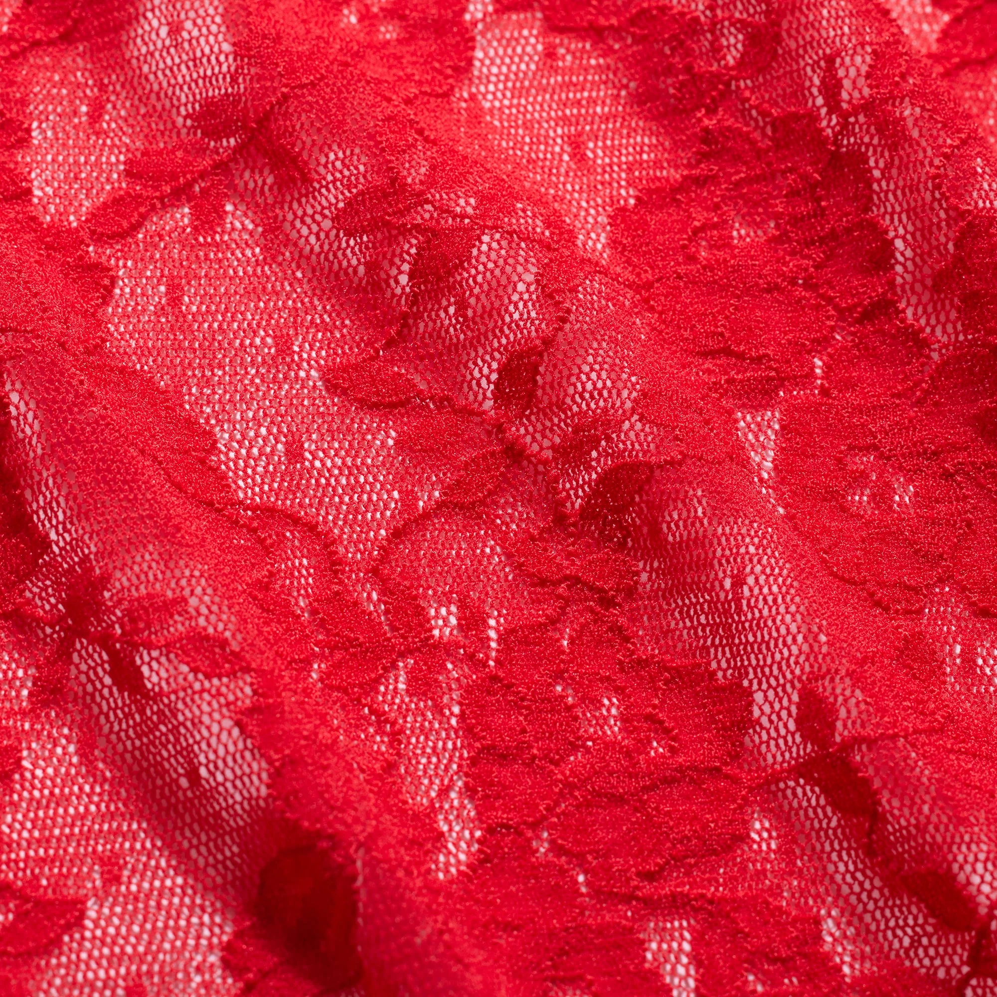STRETCH LACE TRIANGLE CAMI AND SHORT SET | RED - Image 6