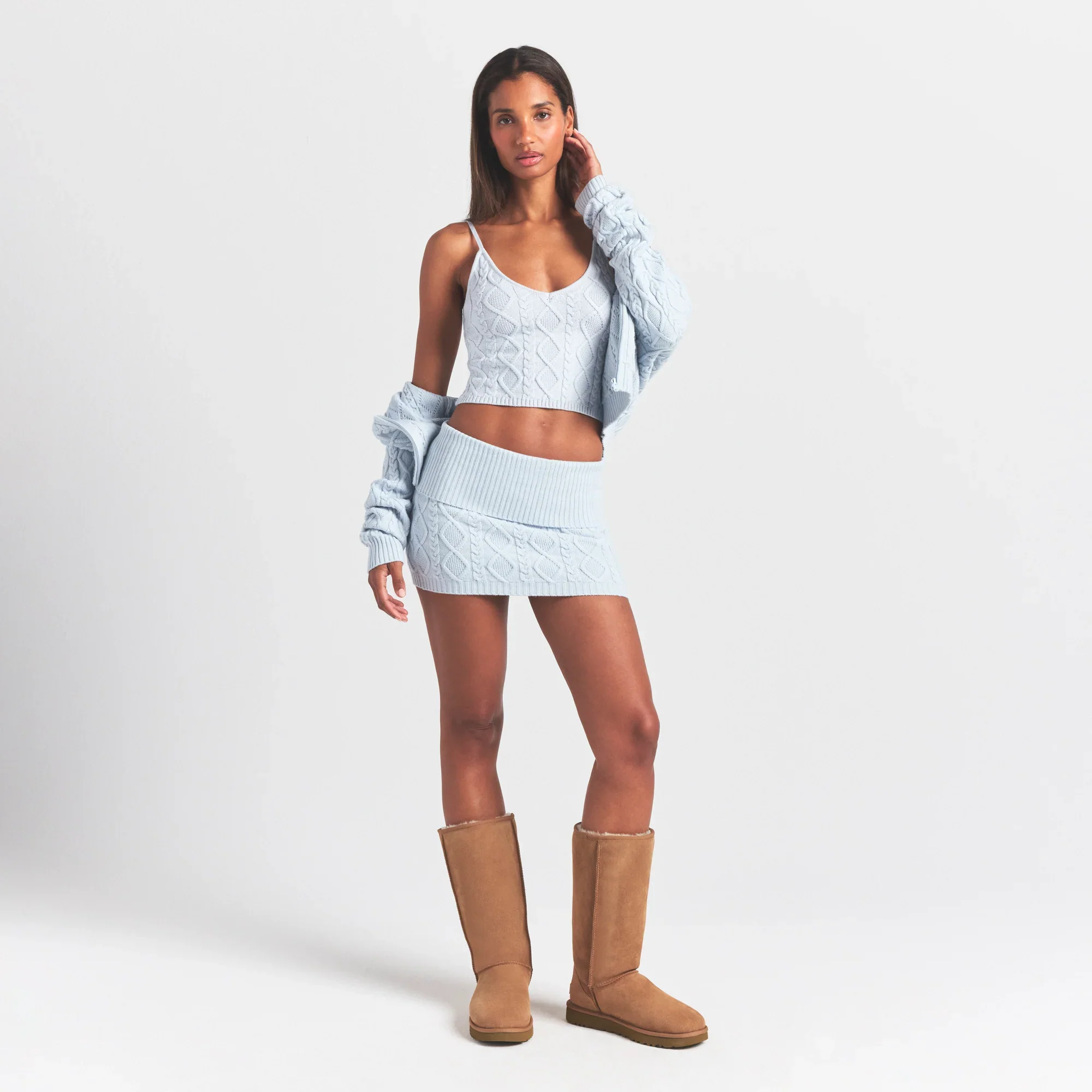 SWEATER KNITS CABLE KNIT CAMI | ZEN BLUE - Image 2
