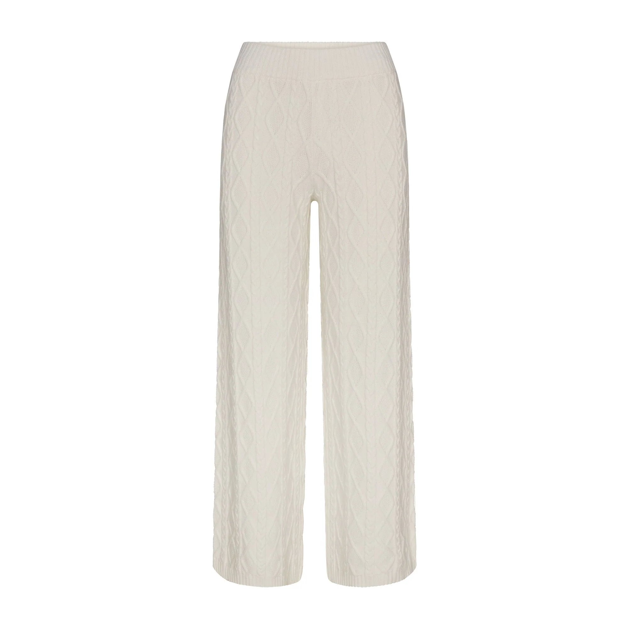SWEATER KNITS CABLE KNIT STRAIGHT LEG PANT | IVORY