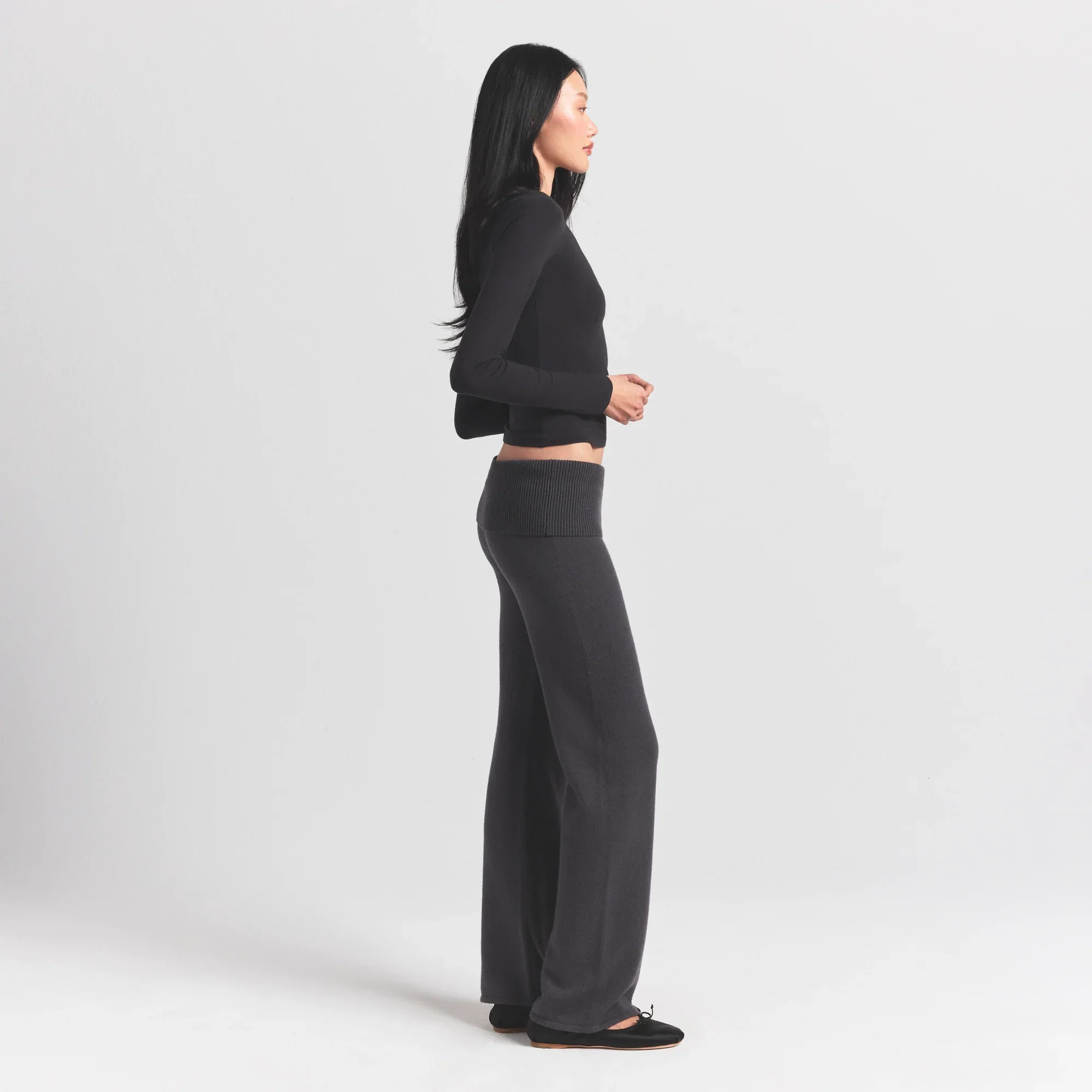 SWEATER KNITS FOLDOVER PANT | ASH - Image 3