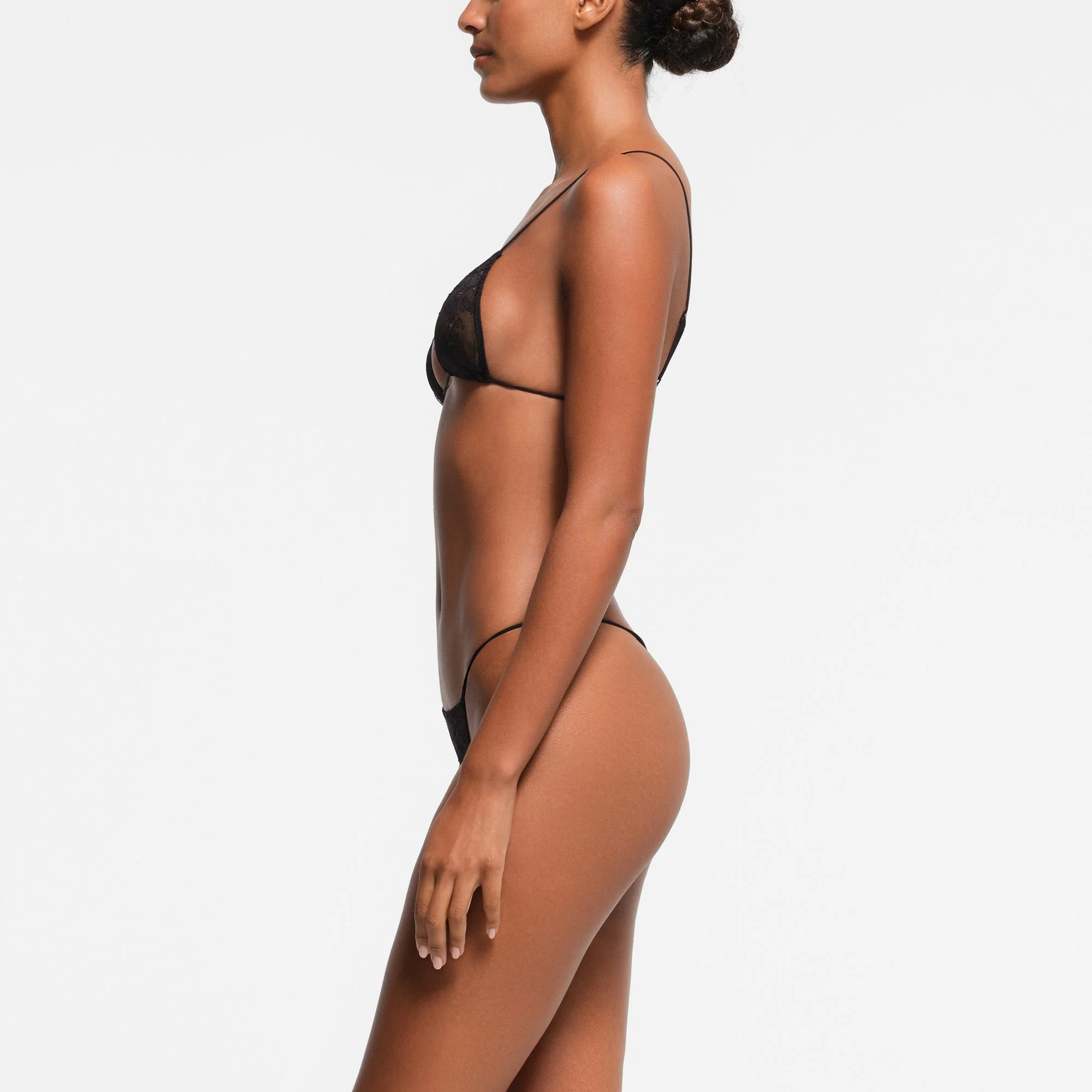 ULTRA FINE LACE MICRO TRIANGLE BRALETTE | ONYX - Image 3