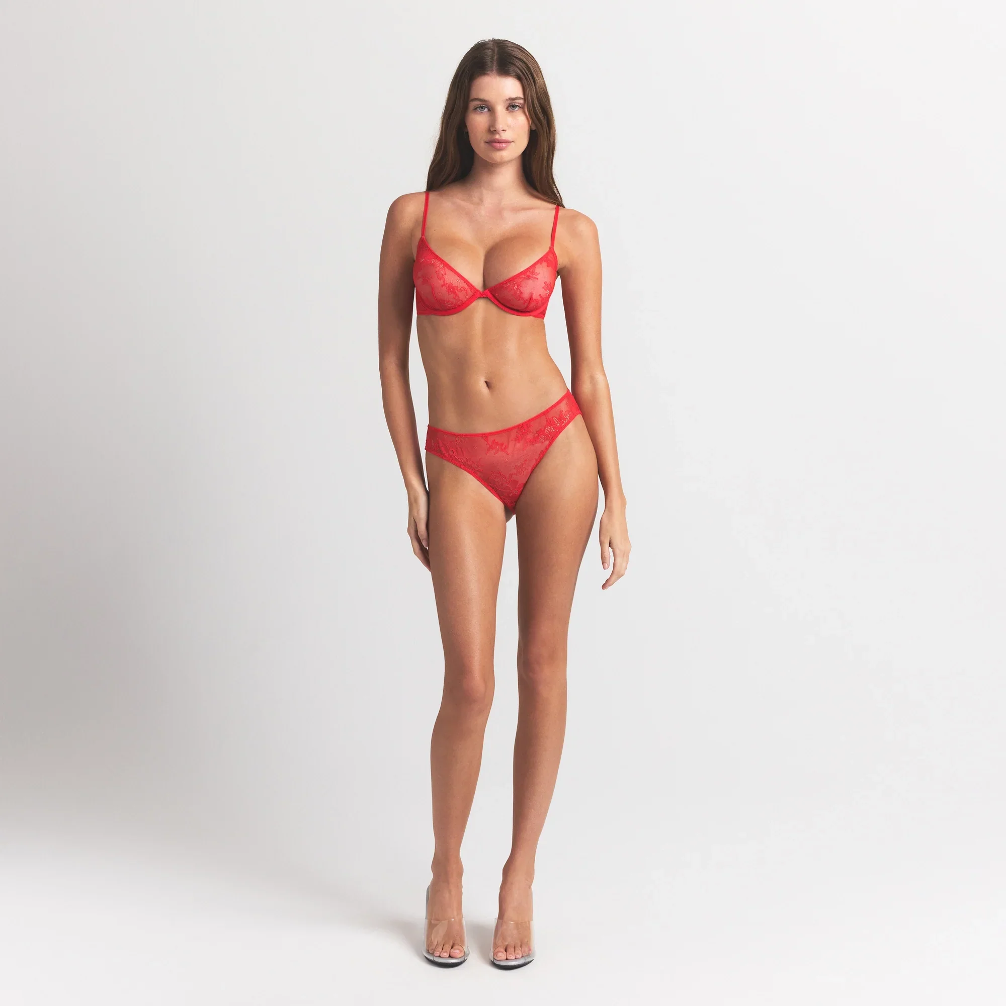 ULTRA FINE LACE PEEK-A-BOO BIKINI | RUBY - Image 5
