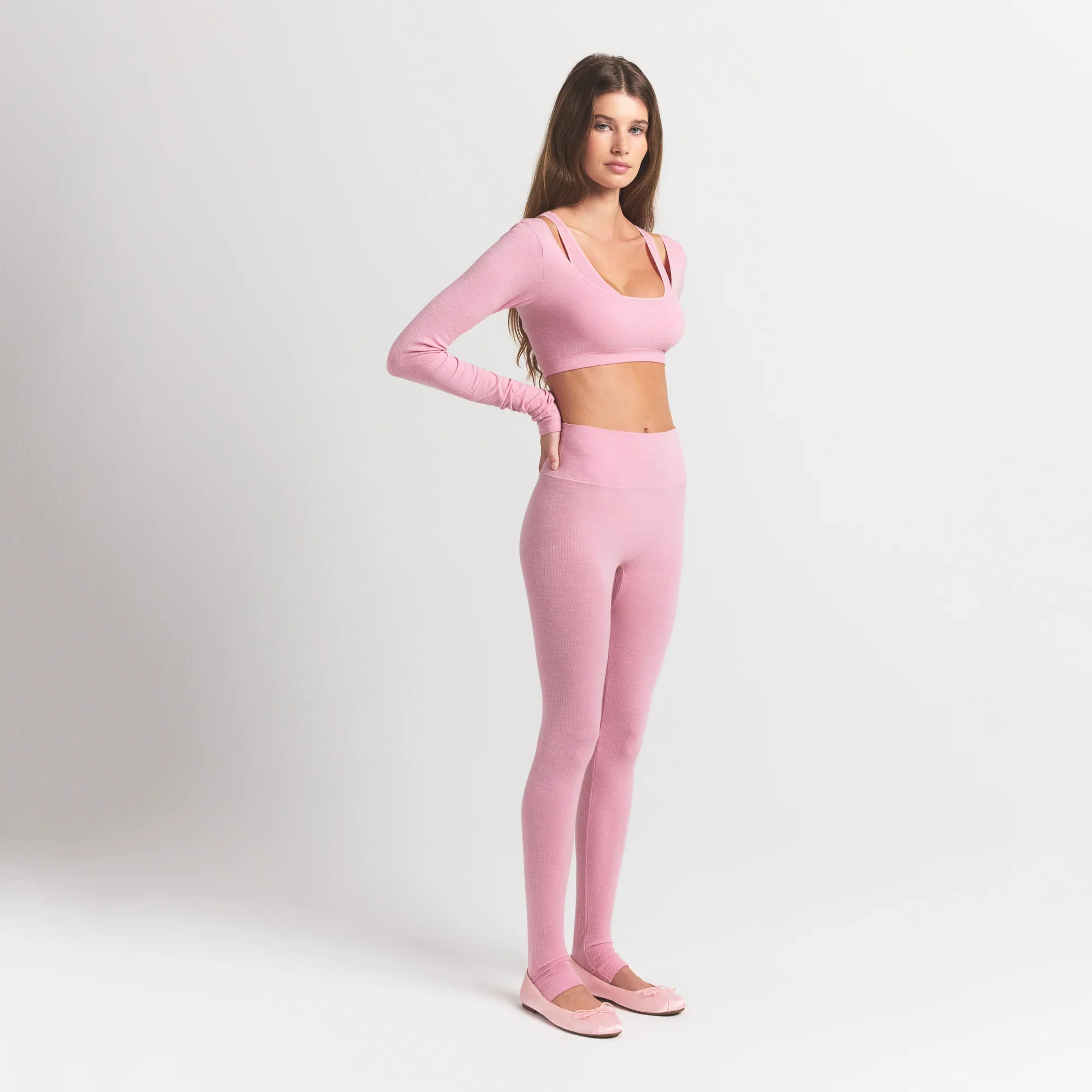 WOOL RIB HIGH-WAISTED LEGGING | HALITE - Image 4