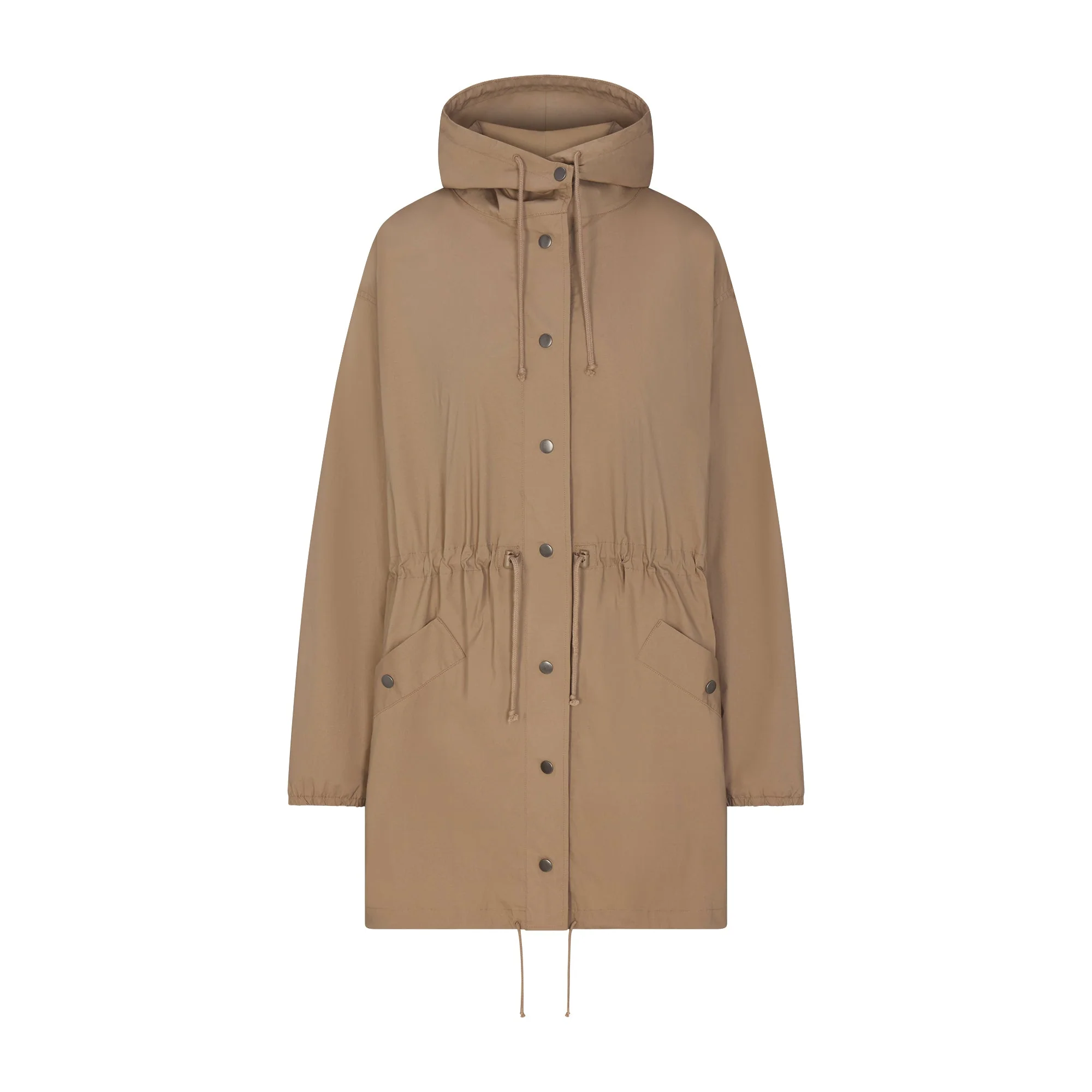WOVEN COTTON OVERSIZED ANORAK | DESERT