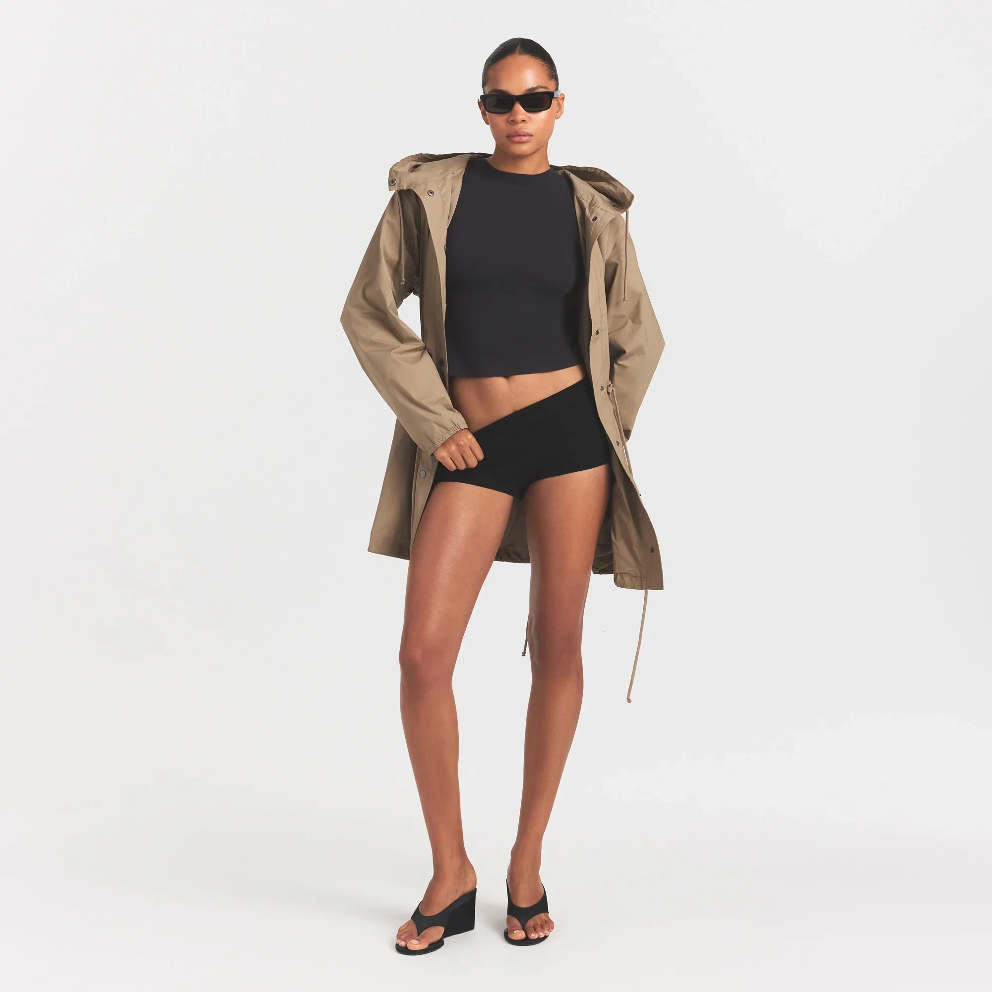 WOVEN COTTON OVERSIZED ANORAK | DESERT - Image 2