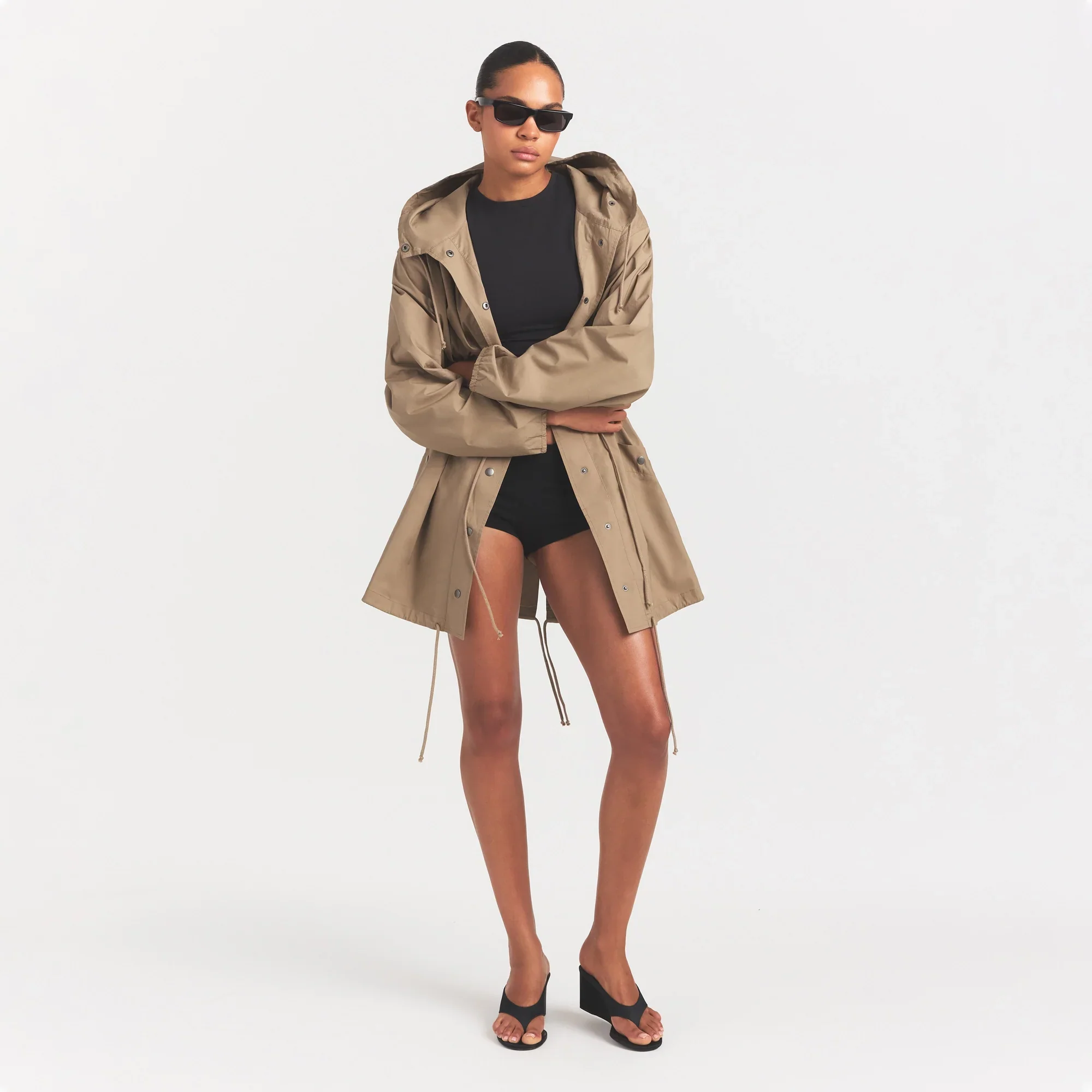 WOVEN COTTON OVERSIZED ANORAK | DESERT - Image 4