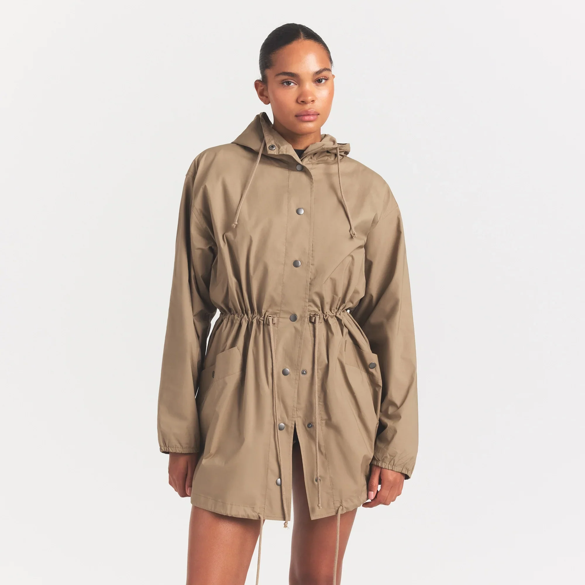 WOVEN COTTON OVERSIZED ANORAK | DESERT - Image 5