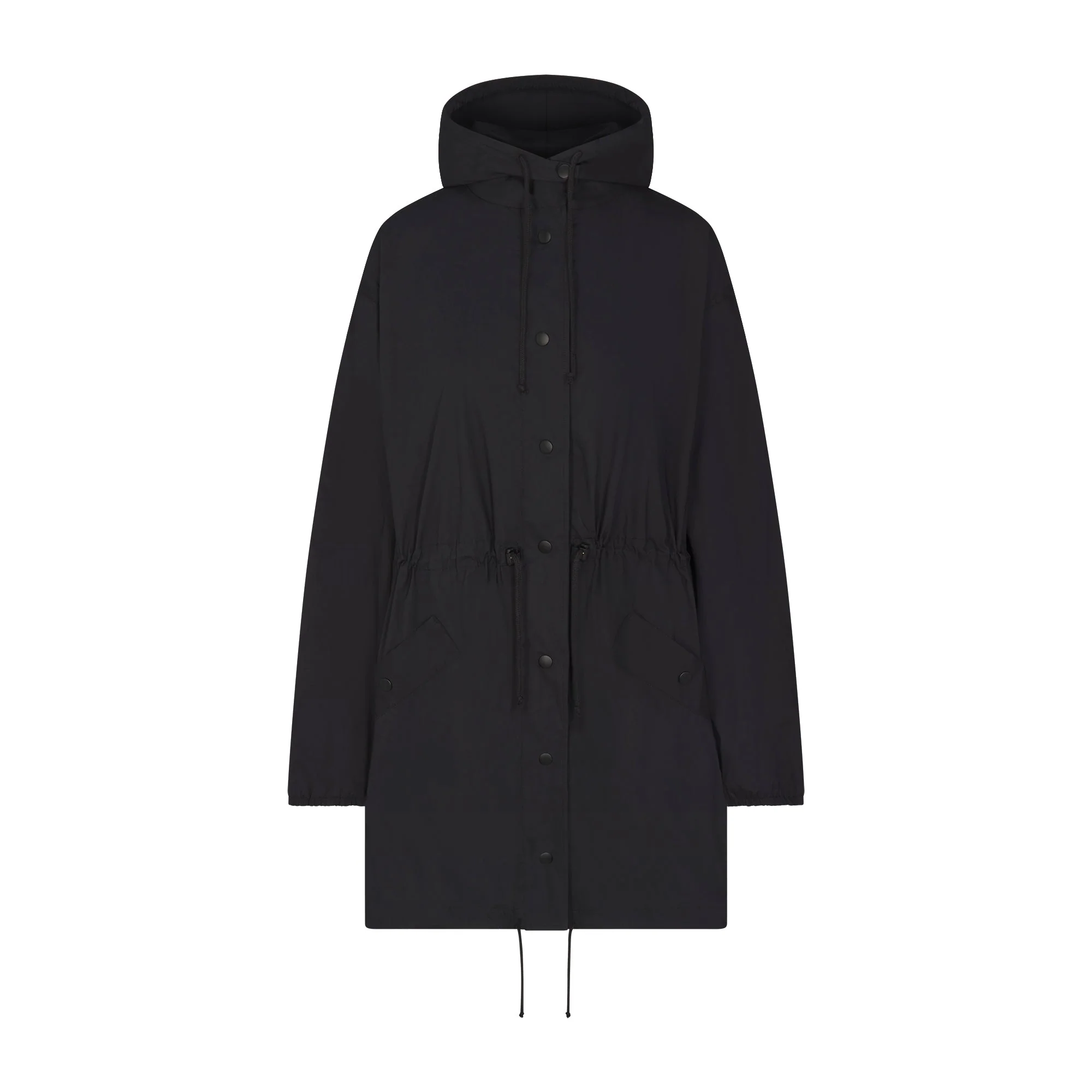 WOVEN COTTON OVERSIZED ANORAK | ONYX