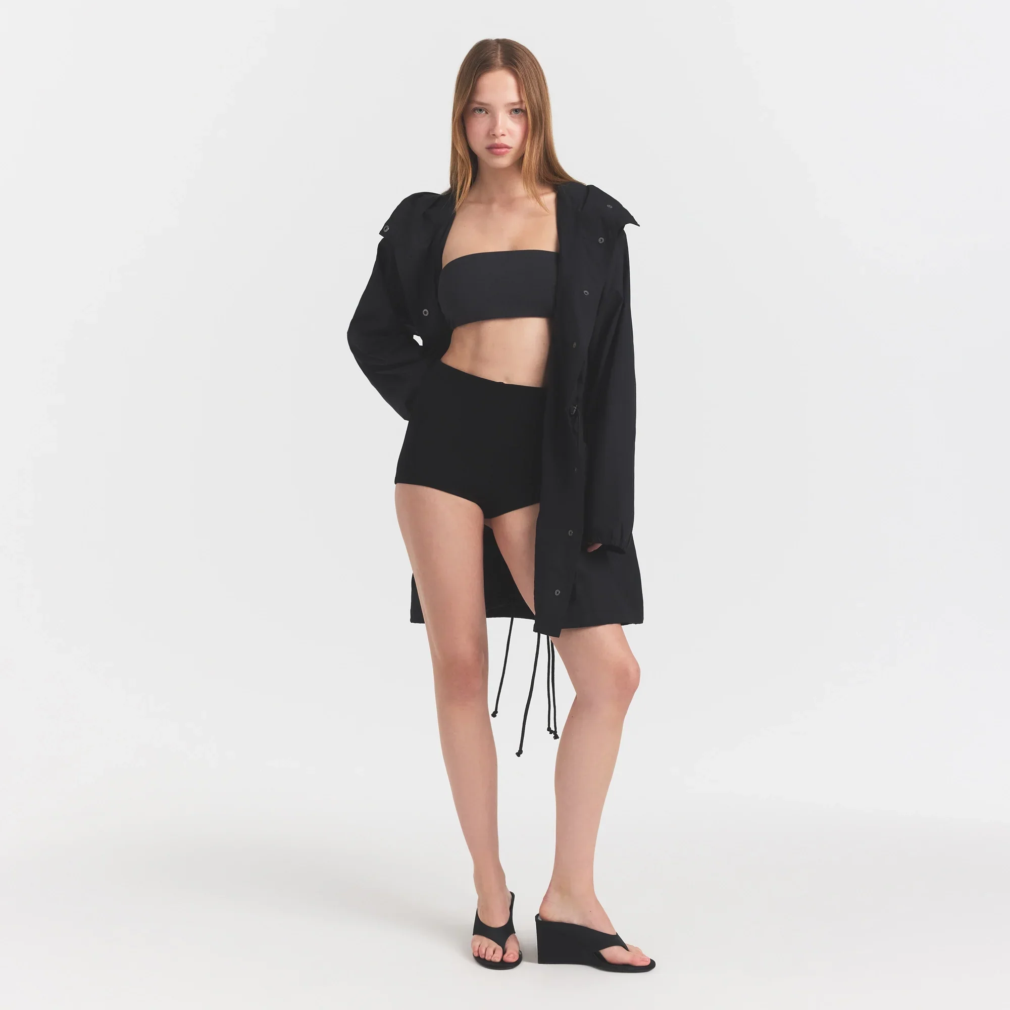 WOVEN COTTON OVERSIZED ANORAK | ONYX - Image 6