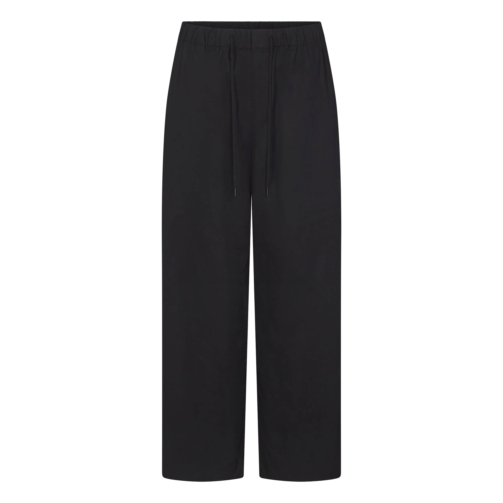 WOVEN COTTON OVERSIZED STRAIGHT LEG PANT | ONYX