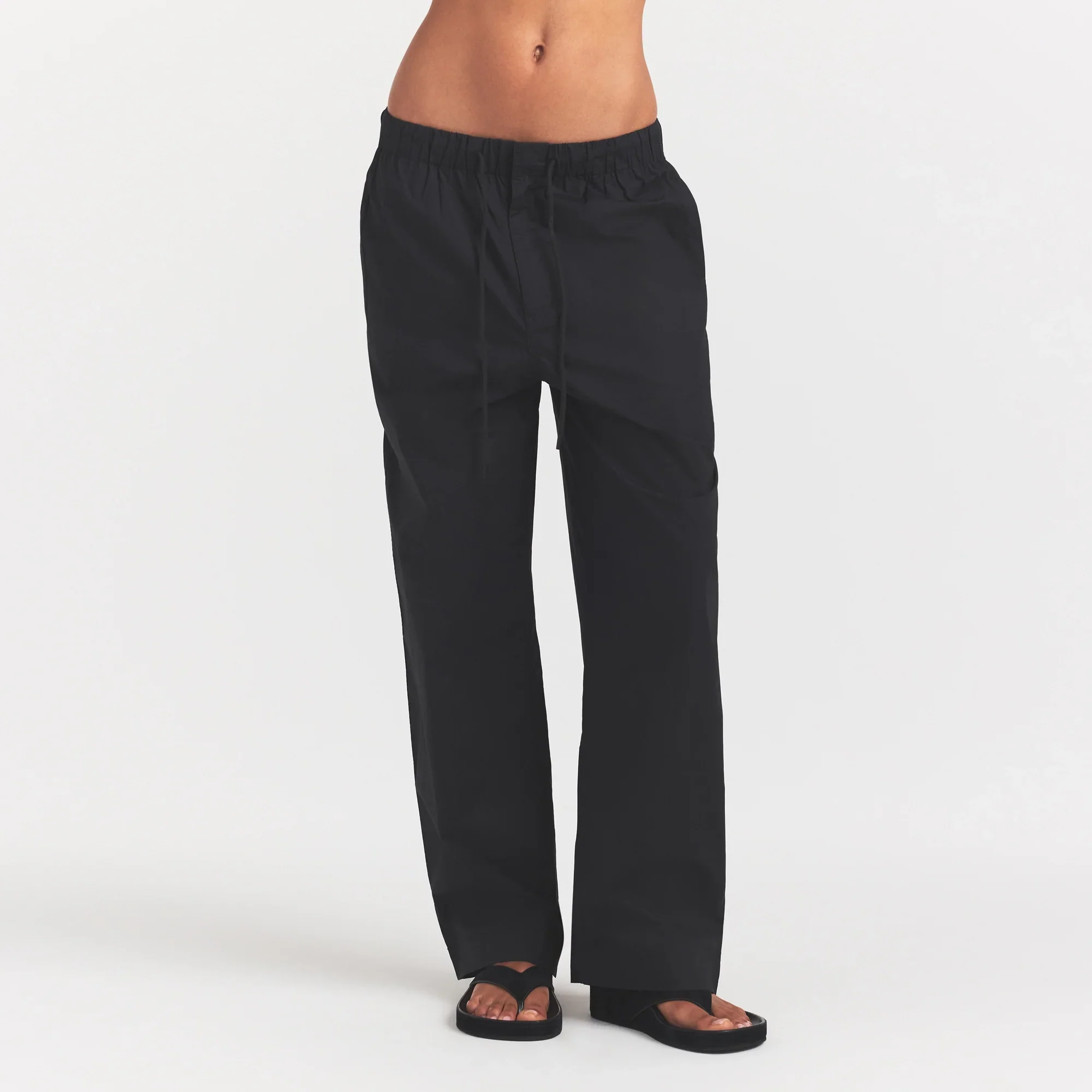 WOVEN COTTON OVERSIZED STRAIGHT LEG PANT | ONYX - Image 3